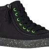 FINAL SALE - Black/Green Speckle BILLY Classic Lace High Tops