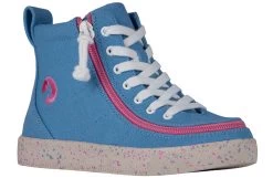 New Arrival 17 FINAL SALE - Blue/Pink Speckle BILLY Classic Lace High Tops