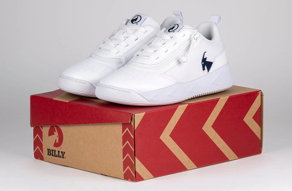 FINAL SALE - White/Navy BILLY Sport Court Athletic Sneakers 8 FINAL SALE - White/Navy BILLY Sport Court Athletic Sneakers - Image 6