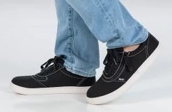 FINAL SALE - Men's Black/White Stitch BILLY Sneaker Low Tops -Footwear Store BM22128 002 studio standing 1 940x614 99897b3c 647e 40da a3ca a994e149744a