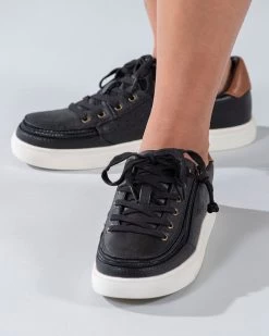 FINAL SALE - Women's Black (Brown Mustache) BILLY Low Sneakers -Footwear Store BW20007 002 Studio2 704x880 1