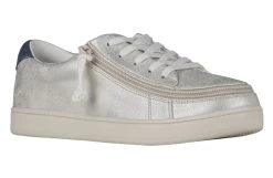 FINAL SALE - Women's White (Navy Mustache) BILLY Sneakers