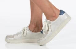 FINAL SALE - Women's White (Navy Mustache) BILLY Sneakers -Footwear Store BW22128 101 studio standing 1 940x614 9f790290 c125 41f9 9bf3 ef8f649a11a4