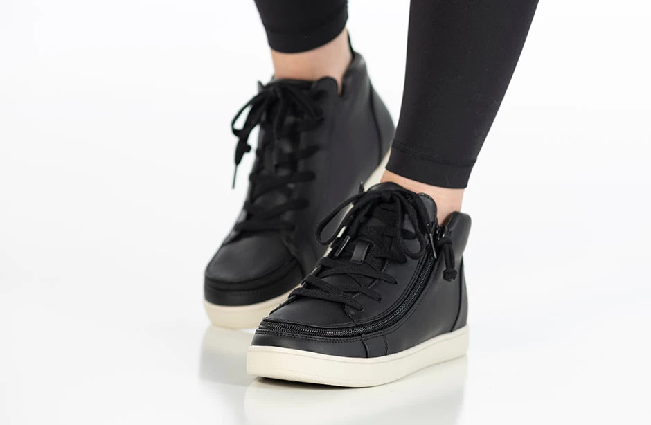 FINAL SALE - Women's Black BILLY Sneaker Lace Mid Tops 12 FINAL SALE - Women's Black BILLY Sneaker Lace Mid Tops - Image 10
