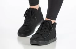 FINAL SALE - Women's Black To The Floor BILLY Sneaker Lace Mid Tops -Footwear Store BW22135 003 studio standing 2 940x614 7218d330 ff3e 4e64 97f7 6c0dc6df16af