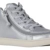FINAL SALE - Women's Silver Grey Metallic BILLY Sneaker Lace Mid Tops
