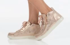FINAL SALE - Women's Rose Gold BILLY Sneaker Lace Mid Tops -Footwear Store BW22135 680 studio standing 1 940x614 e7b8d43b 13ae 4fd2 afba 3c491f011b96